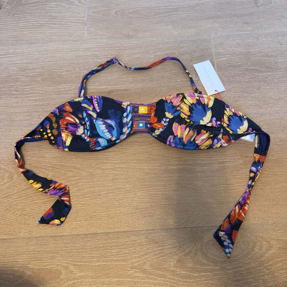 Zingara Sosten Bandeau Tiras Bordadas Fuji T 06 Bikini Top